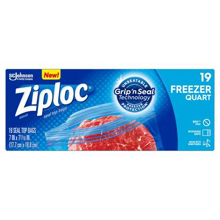 ZIPLOC Ziploc qt. Freezer Bag, PK228 00388